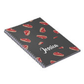 グレーのステーキ肉の模様 ノートブック (右側)