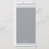 グレーのストライプにターコイズクロス ファーストホーリーコミュニオン 招待状 (裏面)