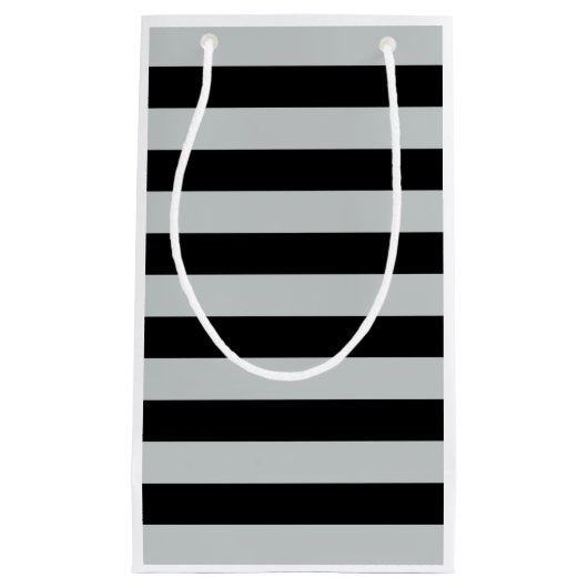 グレーのストライプ色を任意の色にクリック変更 スモールペーパーバッグ (正面)