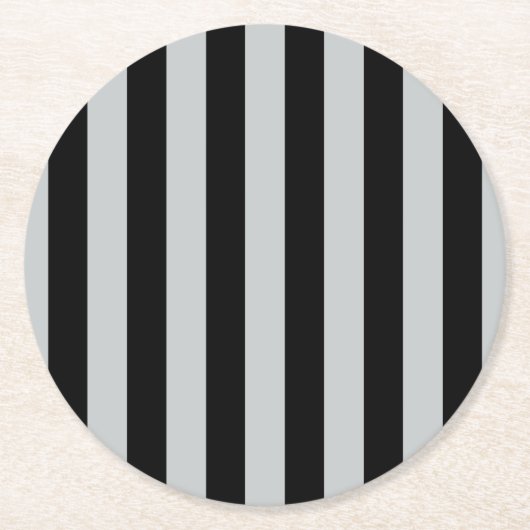 グレーのストライプ色を任意の色にクリック変更 ラウンドペーパーコースター (正面)