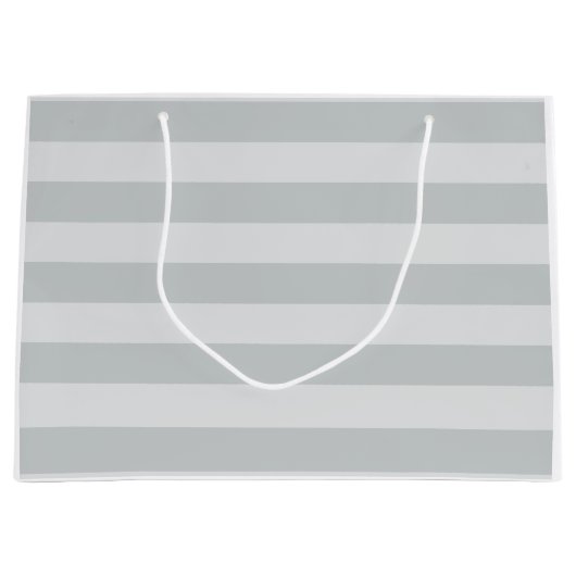 グレーのストライプ色を任意の色にクリック変更 ラージペーパーバッグ (正面)