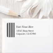 グレーのストライプ カスタム住所ラベル ラベル (インサイチュ)