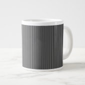 グレーのストライプ ジャンボコーヒーマグカップ (正面右)