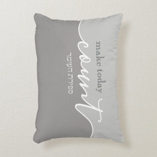 グレーのセフィラの影を今日数えるアラーム アクセントクッション (正面(垂直))