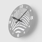 グレーのゼブラ縞が自分の色の丸時計を選ぶ ラウンド壁時計 (傾斜)