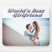 グレーのタイポグラフィ写真のガールフレンド マウスパッド (正面)