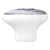 グレーのタビー猫の引き出しキャビネットのドアのノブのプル セラミックノブ (側面)