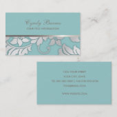 グレーのダマスク付き名刺の任意の色 名刺 (正面/裏面)