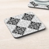 グレーのダマスクPtn B&Wをスクロール コースター (左側)