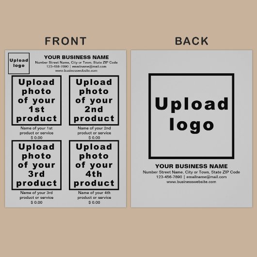 グレーのチラシの商品やサービス チラシ