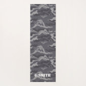 グレーのテクスチャのカモフラージュ。迷彩柄 ヨガマット (裏面)