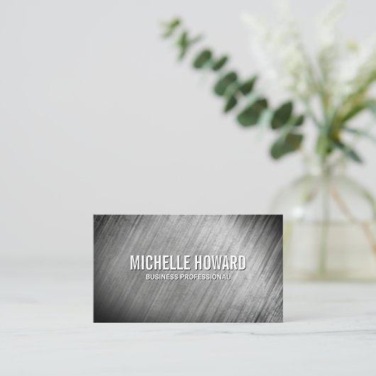 グレーのテクスチャの背景 名刺 (スタンド正面)