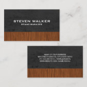 グレーのテクスチャ |木材 名刺 (正面/裏面)