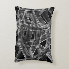 グレーのテープ状のカーブ、ハイライトされたラインのレリーフ、 浮き彫り アクセントクッション