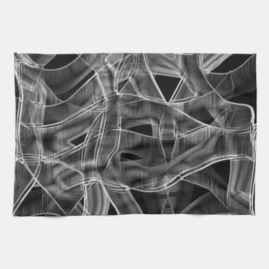 グレーのテープ状のカーブ、ハイライトされたラインのレリーフ、 浮き彫り キッチンタオル (横)