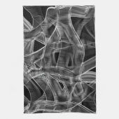 グレーのテープ状のカーブ、ハイライトされたラインのレリーフ、 浮き彫り キッチンタオル (縦)