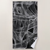 グレーのテープ状のカーブ、ハイライトされたラインのレリーフ、 浮き彫り ビーチタオル (正面)