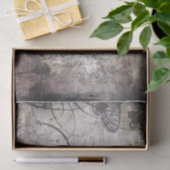 グレーのデコページの女性 薄葉紙 (ギフト)