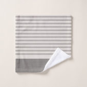 グレーのトルコストライプ語文字 |農家 バスタオルセット (ウォッシュタオル)