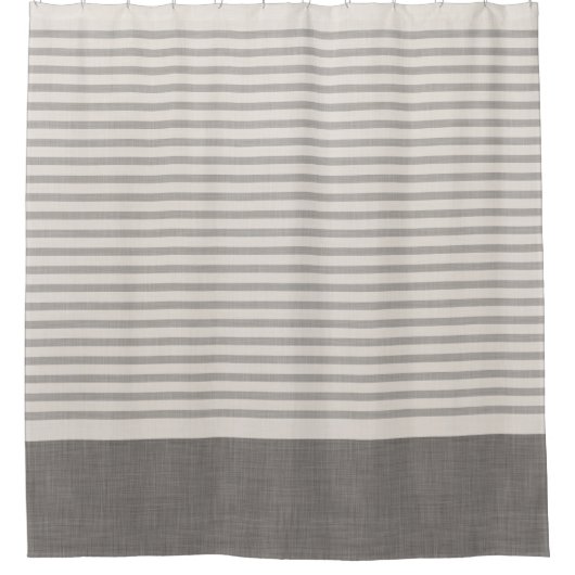 グレーのトルコストライプ |ファームハウスバスルーム シャワーカーテン (正面)