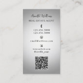 グレーのトーン不動産仲介業者とプロフィール写真 名刺 (裏面)