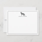 グレーのドイツの羊飼い犬モダンの縁ど文房具 ノートカード (正面)