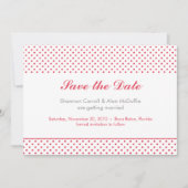グレーのドットとコーラル色のSave the Date セーブザデート (正面)