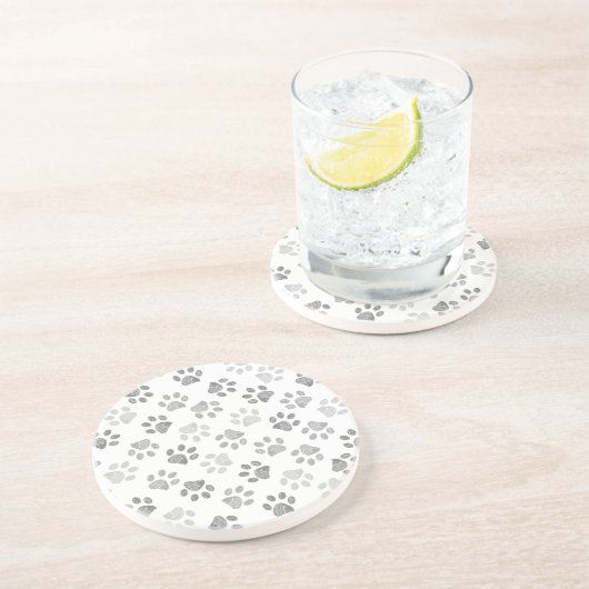 グレーのドードルポープリント コースター (側面)