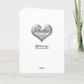 グレーのハートにメタリックな効果を愛してる カード (裏面)