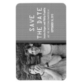 グレーのバイナリコード写真Save the Date Magnet マグネット (縦)