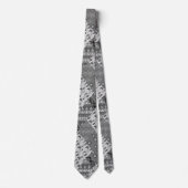 グレーのパッチワークパッチワークパターン ネクタイ (正面)