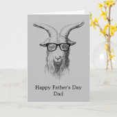 グレーのヒップスターゴート カード (黄色い花)