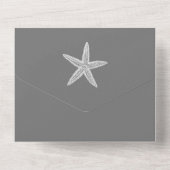 グレーのヒトデの結婚式 オールインワン招待状 (裏面)