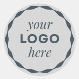 グレーのビジネス カスタムロゴ スカロップ 円形ステッカー ラウンドシール