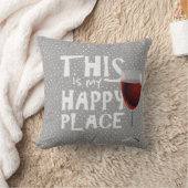 グレーのピンドットに赤ワインと引用文 クッション (ブランケット)