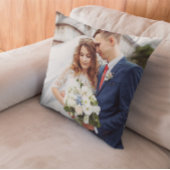 グレーのファンシー結婚記念日モノグラム クッション