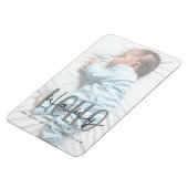 グレーのフォトスクリプト誕生注釈カード マグネット (左側)