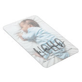 グレーのフォトスクリプト誕生注釈カード マグネット (右側)