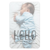 グレーのフォトスクリプト誕生注釈カード マグネット (縦)