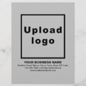 グレーのフライヤーに掲載されているビジネス製品またはサービス チラシ (裏面)