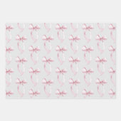 グレーのフラッシュ ピンク ローズ フローラル ハート ブライダル シャワー ラッピングペーパーシート (正面3)