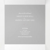 グレーのフローラと緑の全てをワンウェディングで招待 三つ折り招待状 (内部中)