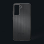 グレーのブラシ仕上げアルミテクスチャのイメージ SAMSUNG GALAXY S21ケース<br><div class="desc">ダークグレーのブラシ仕上げアルミニウムのメタリックなルックテクスチャのイメージ。シンプルデザインエレガント。他の製品で利用可能。オプションの名前/モノグラム</div>