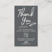 グレーのブラシ付きスクリプトフォトロゴの感謝してい順序 名刺 (正面)