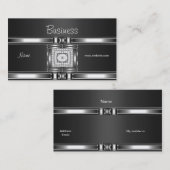 グレーのブラックダイヤモンドジュエルに名刺シルバー 名刺 (正面/裏面)
