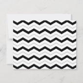 グレーのブラックホワイトシェブロン結婚式の披露宴のみの招待状 招待状 (裏面)