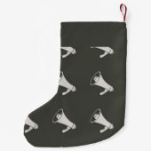 グレーのブルホーンパターン  スモールクリスマスストッキング (裏面)