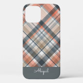 グレーのプレイドエレガントスクリプト名 Case-Mate iPhoneケース (裏面)