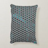 グレーのプレート、四角形の下のシアンの画像 アクセントクッション (裏面(縦))