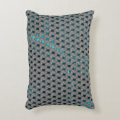 グレーのプレート、四角形の下のシアンの画像 アクセントクッション (正面(垂直))